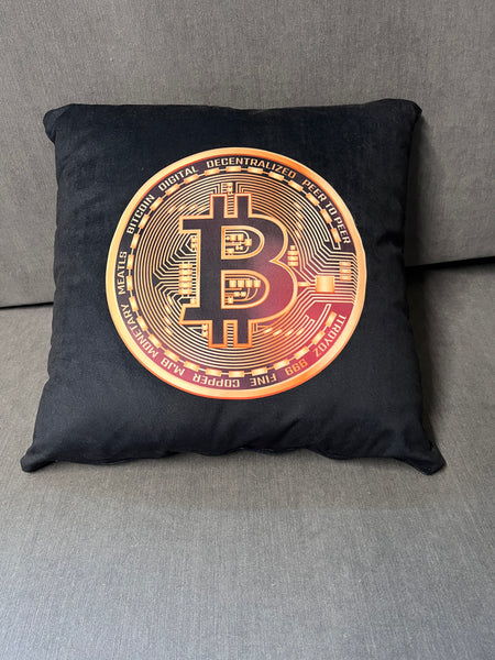 Bitcoin,printed,velvet cushion.