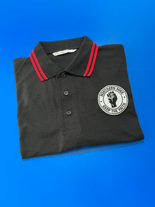 Mens Northern Soul black polo shirt.