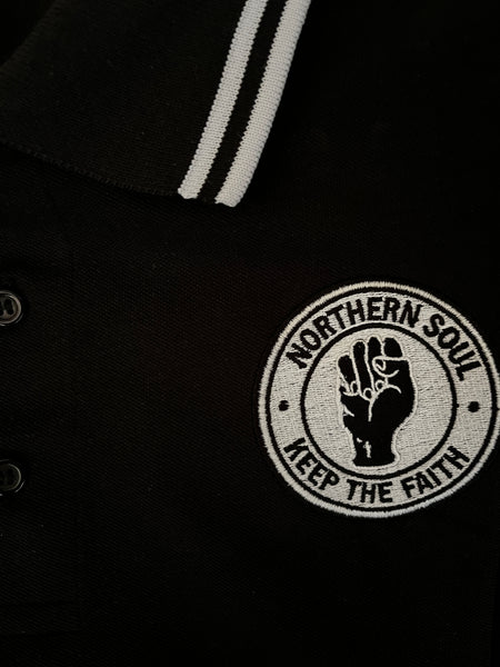 Mens Northern Soul polo shirt, tipped collar