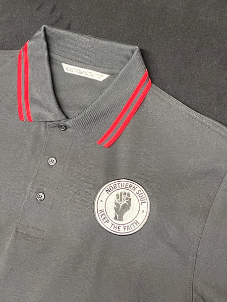 Mens Northern Soul polo shirt, tipped collar