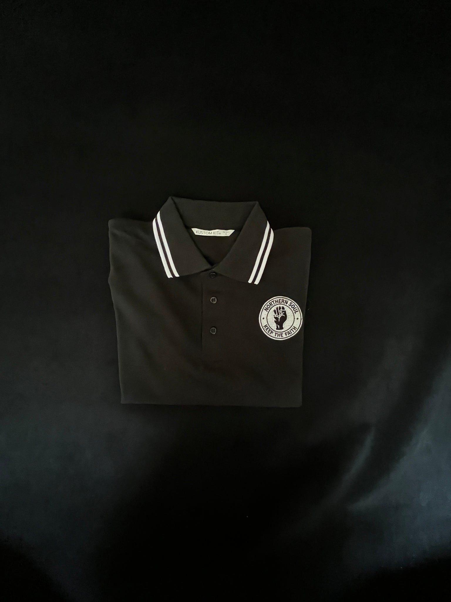 Mens Northern Soul polo shirt, tipped collar