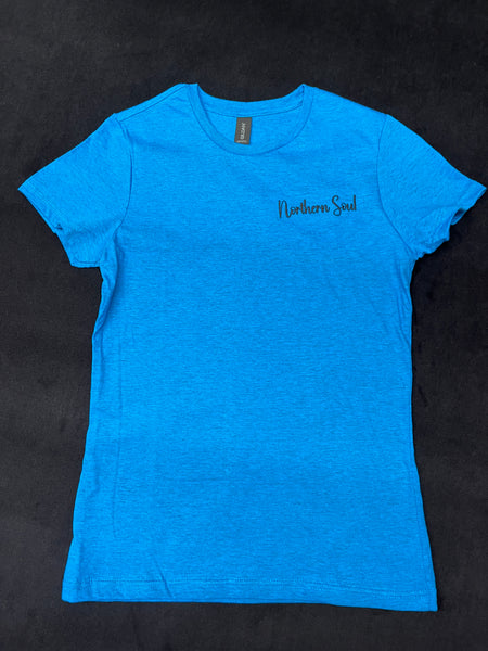 Ladies Northern Soul embroidered tee shirt.